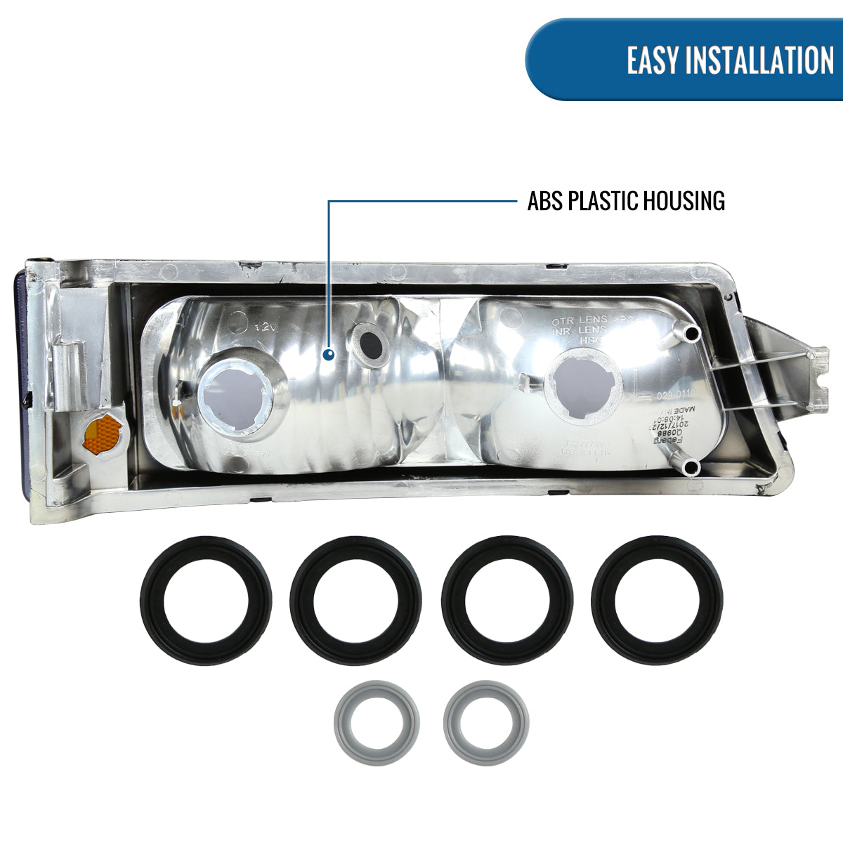 Ronnin - Conjunto de luces de estacionamiento e intermitentes de repuesto originales para Chevy Silverado/Avalanche 2003-2006 | Negro