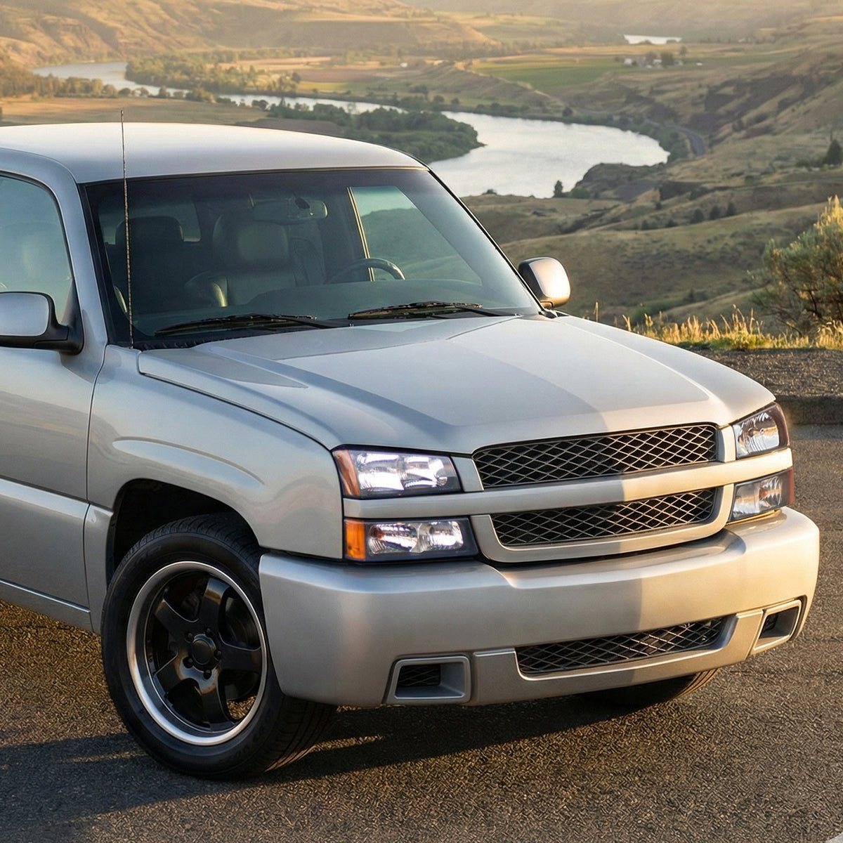 Ronnin - Conjunto de luces de estacionamiento e intermitentes de repuesto originales para Chevy Silverado/Avalanche 2003-2006 | Negro