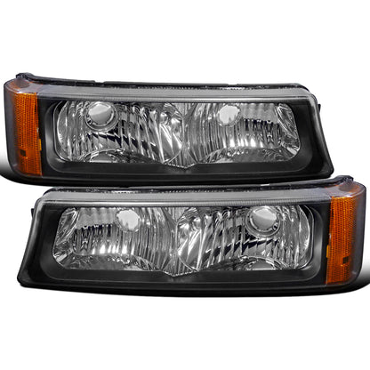 Ronnin - Conjunto de luces de estacionamiento e intermitentes de repuesto originales para Chevy Silverado/Avalanche 2003-2006 | Negro