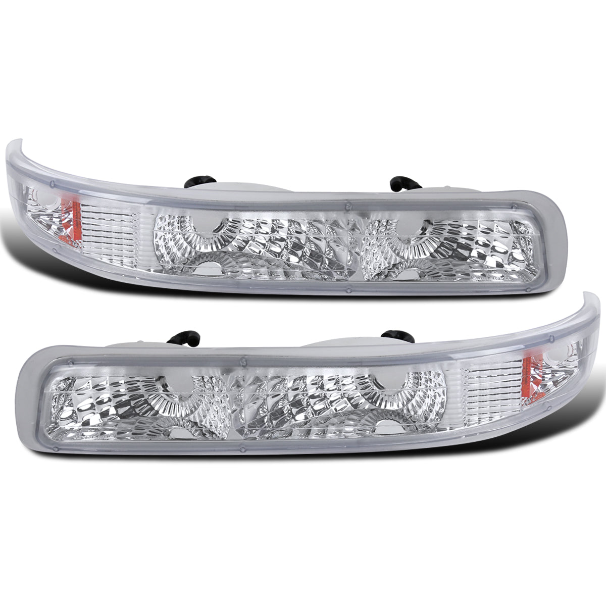 Ronnin - Fits 1999-2002 Chevy Silverado 2000-2006 Tahoe Suburban 1500 2500 Factory Replacement Bumper Turn Signal Lights Assembly Pair | Chrome