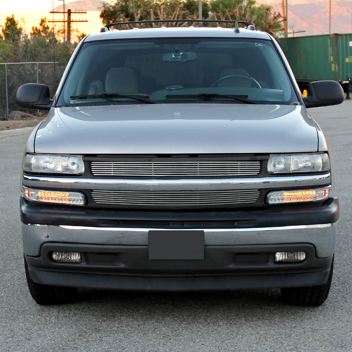 Ronnin - Fits 1999-2002 Chevy Silverado 1500 2500 3500 2000-2006 Tahoe Suburban 1500 2500 Full LED Bumper Turn Signal Lights Assembly Pair | Chrome