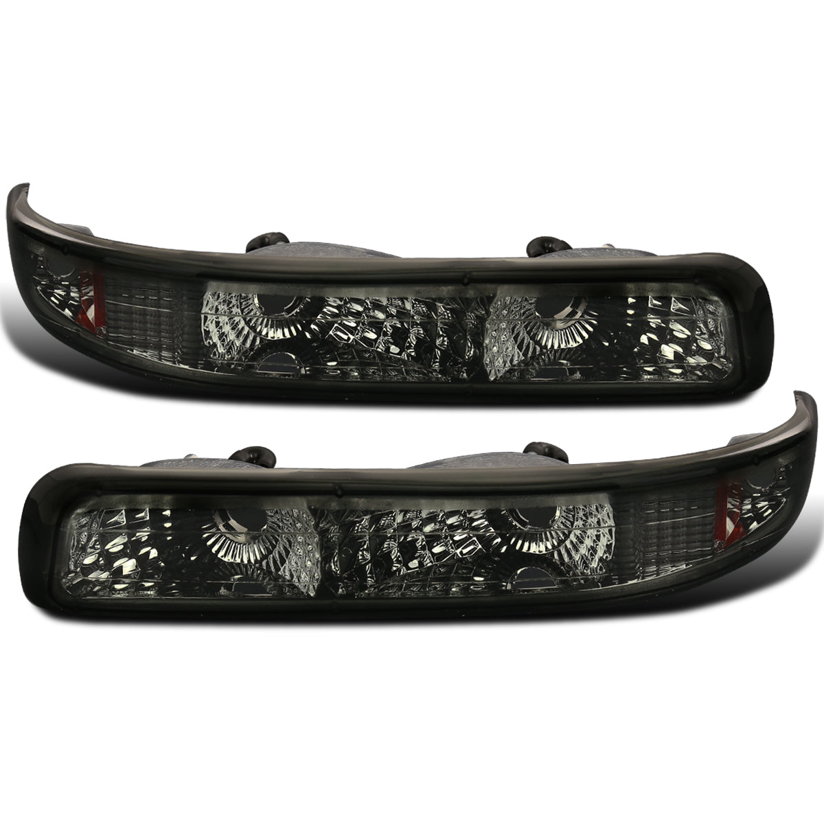 Ronnin - Fits 1999-2002 Chevy Silverado 2000-2006 Tahoe Suburban 1500 2500 Factory Replacement Bumper Turn Signal Lights Assembly Pair | Smoke