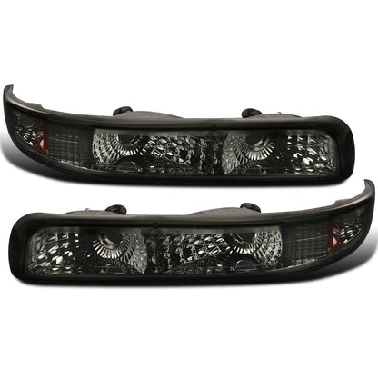 Ronnin - Fits 1999-2002 Chevy Silverado 2000-2006 Tahoe Suburban 1500 2500 Factory Replacement Bumper Turn Signal Lights Assembly Pair | Smoke