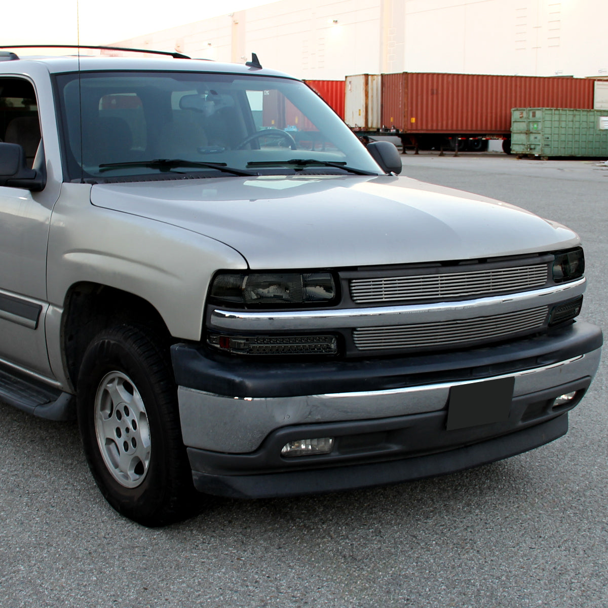 Ronnin - Fits 1999-2002 Chevy Silverado 1500 2500 3500 2000-2006 Tahoe Suburban 1500 2500 Full LED Bumper Turn Signal Lights Assembly Pair | Smoke