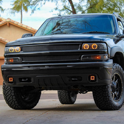 Ronnin - Fits 1999-2002 Chevy Silverado 2000-2006 Tahoe Suburban 1500 2500 Factory Replacement Bumper Turn Signal Lights Assembly Pair | Black