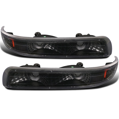 Ronnin - Fits 1999-2002 Chevy Silverado 2000-2006 Tahoe Suburban 1500 2500 Factory Replacement Bumper Turn Signal Lights Assembly Pair | Black