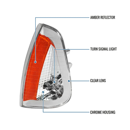 Ronnin - Se adapta a 2006-2010 Ford Ranger, luces de esquina de repuesto de fábrica, par de conjuntos de luces de estacionamiento | Cromo