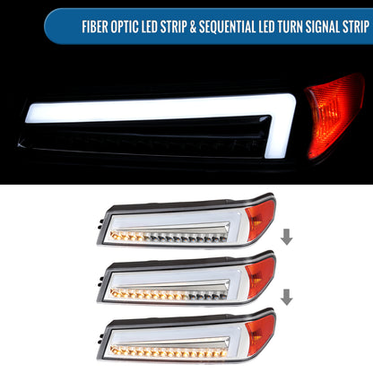 2004-2012 Chevy Colorado GMC Canyan 2006-2008 ISUZU I-Series LED Sequential Turn Signals Corner Lights Assembly Pair | Chrome