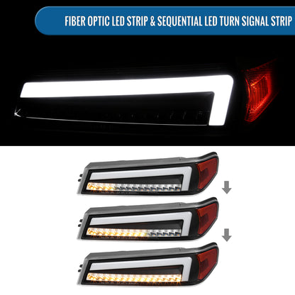 2004-2012 Chevy Colorado GMC Canyan 2006-2008 ISUZU I-Series LED Sequential Turn Signals Corner Lights Assembly Pair | Black
