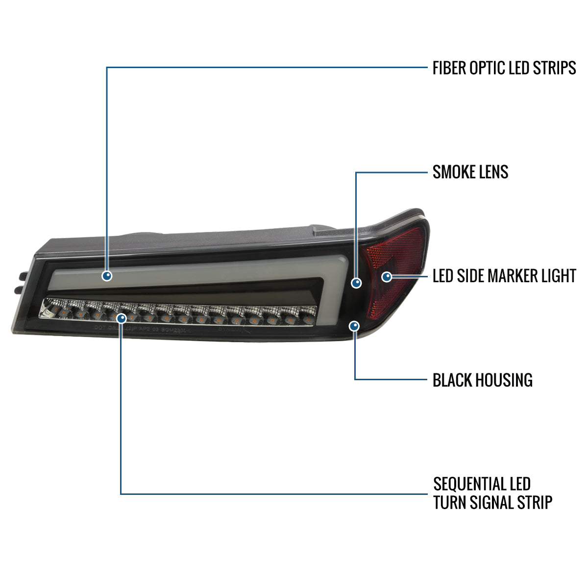 2004-2012 Chevy Colorado GMC Canyan 2006-2008 ISUZU I-Series LED Sequential Turn Signals Corner Lights Assembly Pair | Black Smoke
