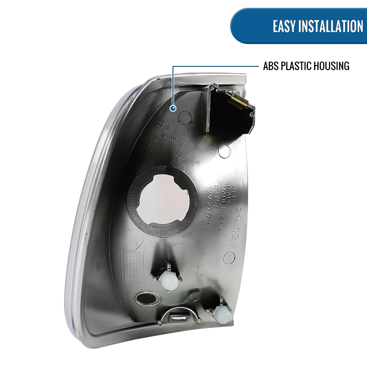 Ronnin - Fits 1997-2004 Ford F150 Expedition Corner Parking Signal Lights Replacement Assembly Pair | Chrome