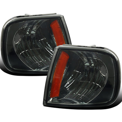 Ronnin - Fits 1997-2004 Ford F150 Expedition Corner Parking Signal Lights Replacement Assembly Pair | Smoke