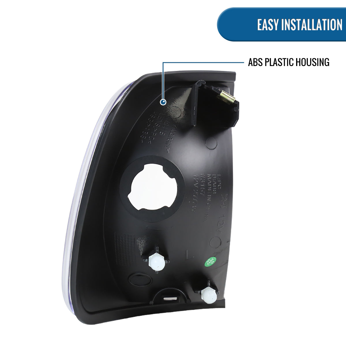 Ronnin - Fits 1997-2004 Ford F150 Expedition Corner Parking Signal Lights Replacement Assembly Pair | Black