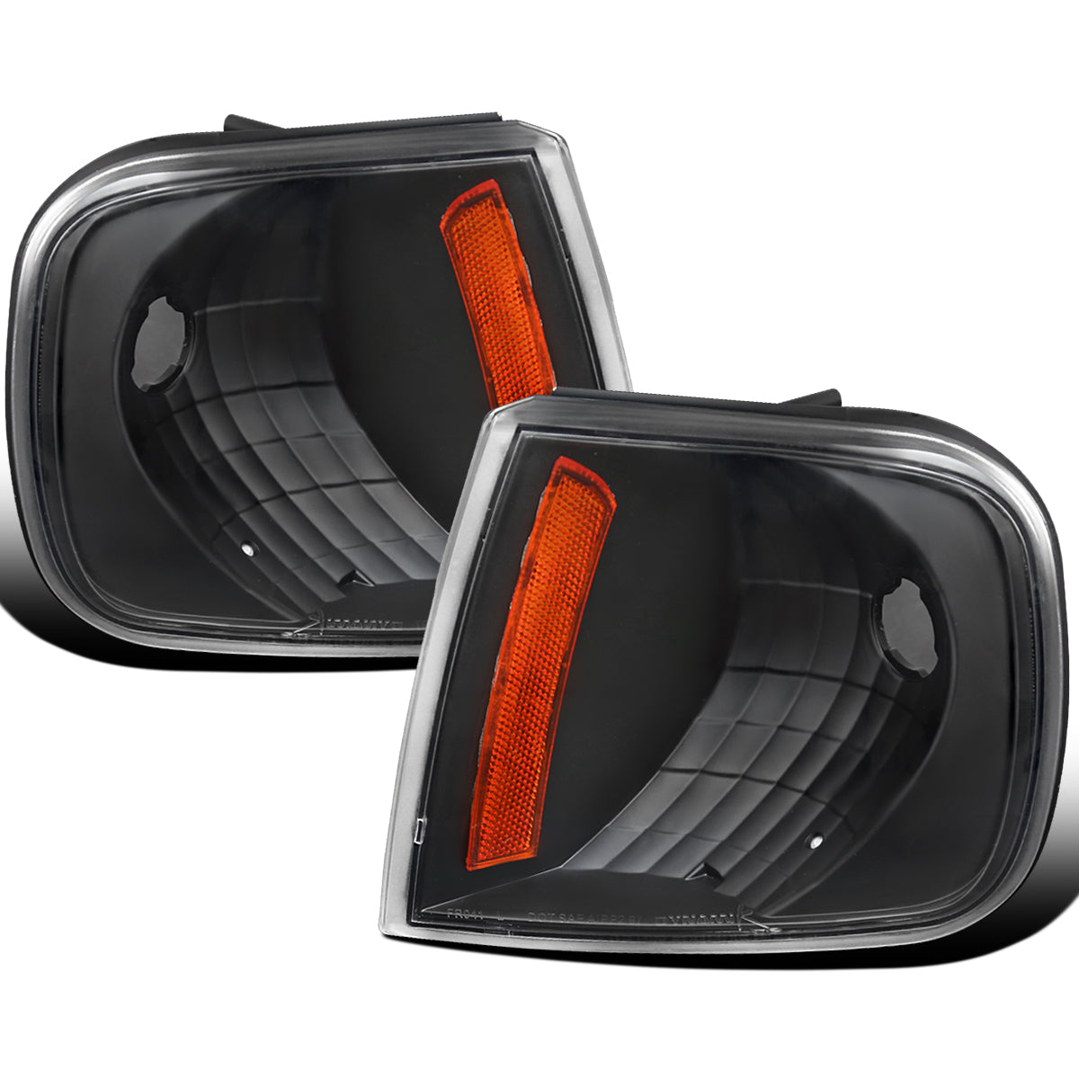 Ronnin - Fits 1997-2004 Ford F150 Expedition Corner Parking Signal Lights Replacement Assembly Pair | Black