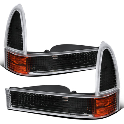 1999-2004 Ford F250 F350 F450 F550 US Excursion Corner Lights Super Duty Assembly Pair | Black