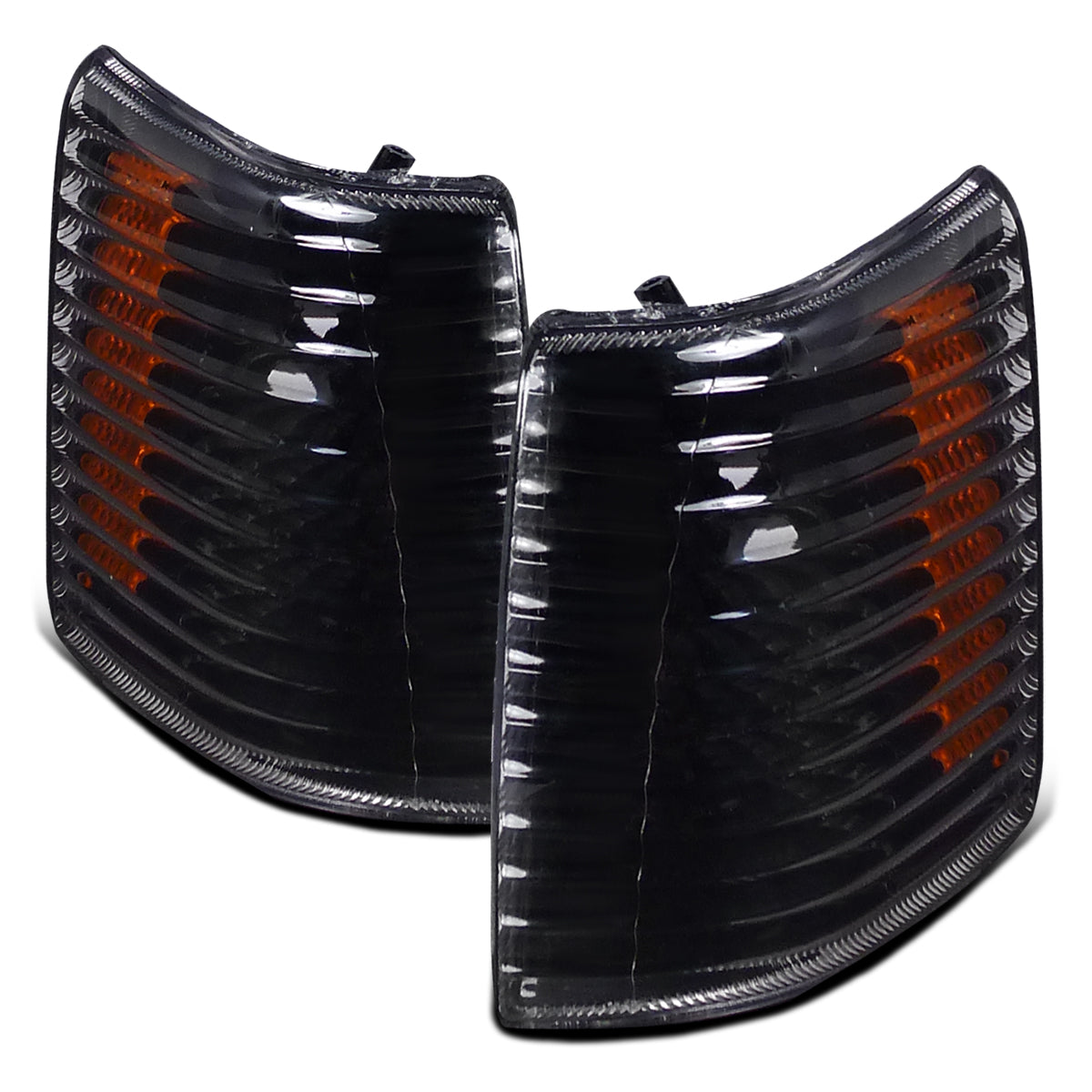 Ronnin - Fits 1993-1998 Jeep Grand Cherokee Corner Lights Replacement Parking Lamps Assembly Pair | Black