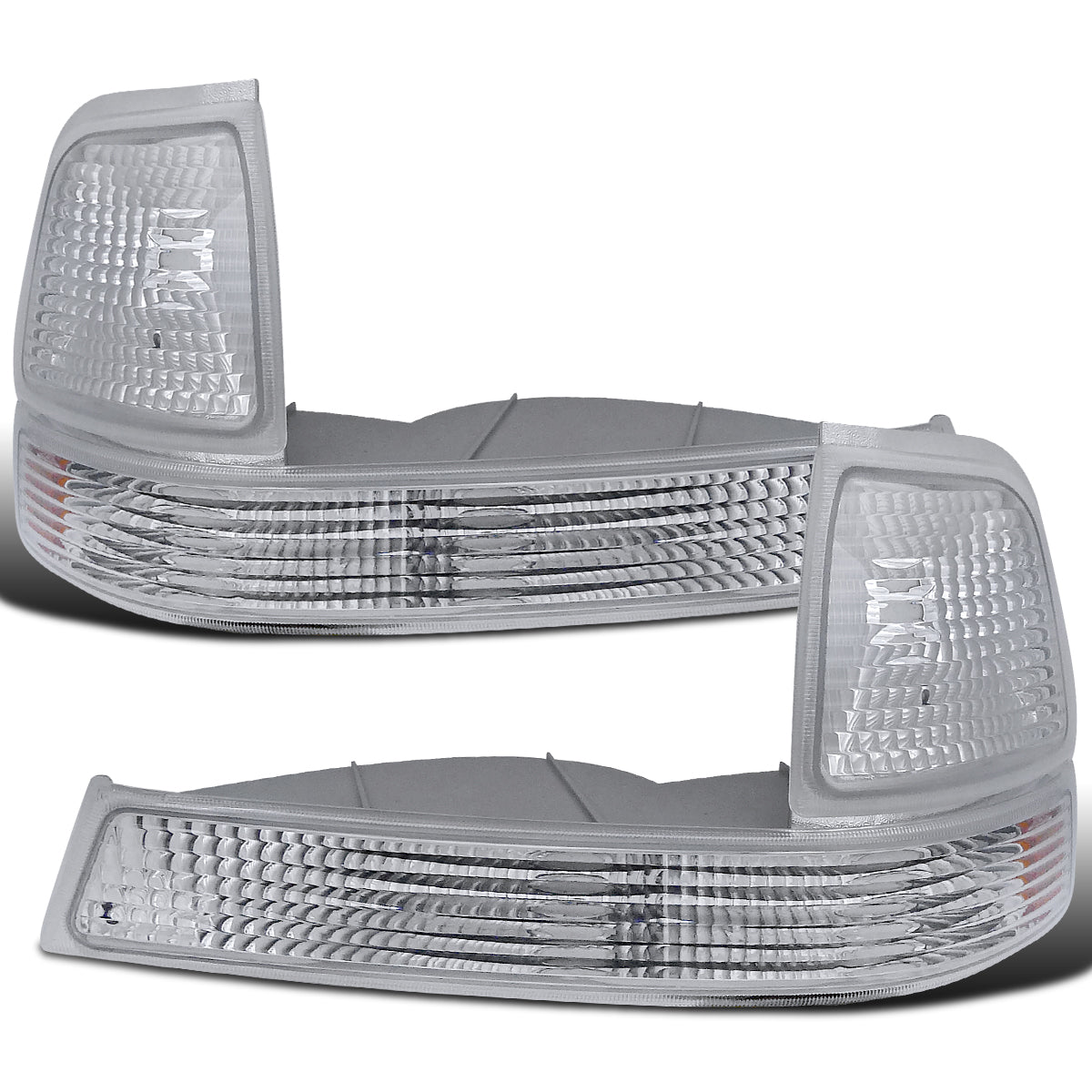 Ronnin - Compatible con Ford Ranger 1998-2000 | Par de Conjuntos de Luces de Esquina y Luces de Estacionamiento de Repuesto | Cromado