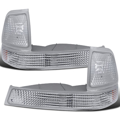 Ronnin - Compatible con Ford Ranger 1998-2000 | Par de Conjuntos de Luces de Esquina y Luces de Estacionamiento de Repuesto | Cromado