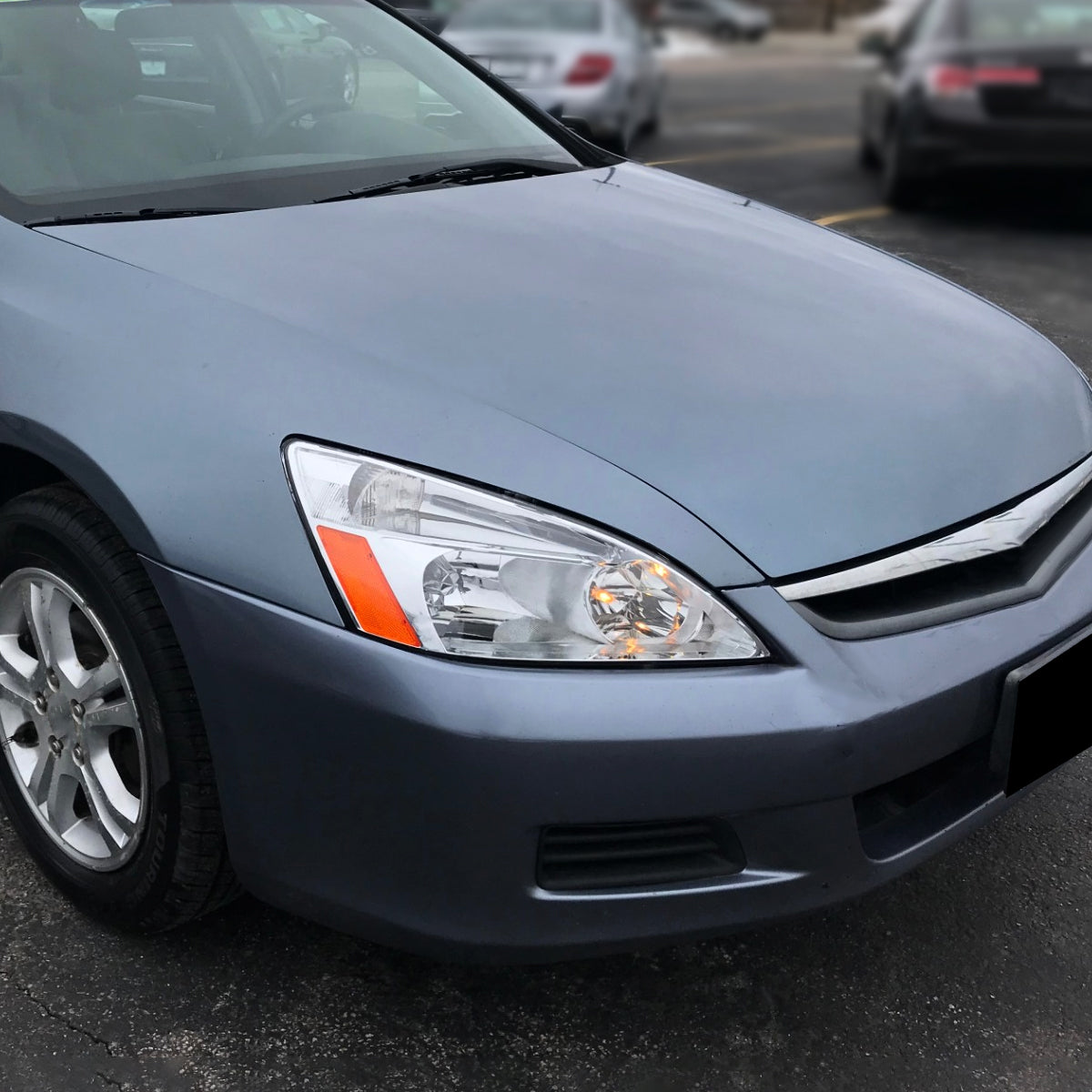 Ronnin - Conjunto de faros delanteros de repuesto originales para Honda Accord Sedan Coupe 2003-2007 | Cromado