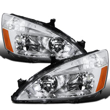 Ronnin - Fits 2003-2007 Honda Accord Sedan Coupe Factory Replacement Headlights Assembly Pair | Chrome
