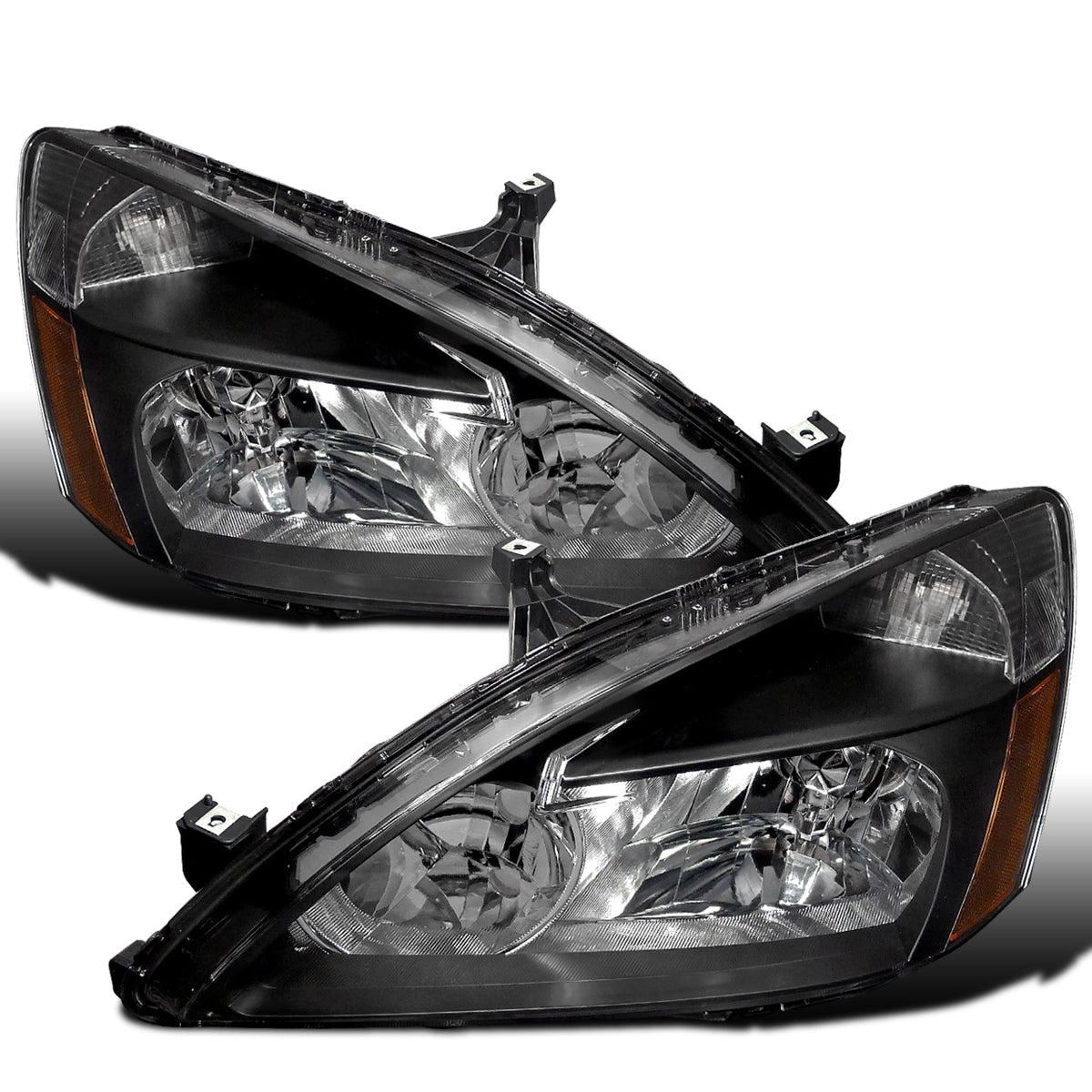Ronnin - Compatible con Honda Accord Sedán y Coupé 2003-2007 Juego de faros delanteros de repuesto | Negros