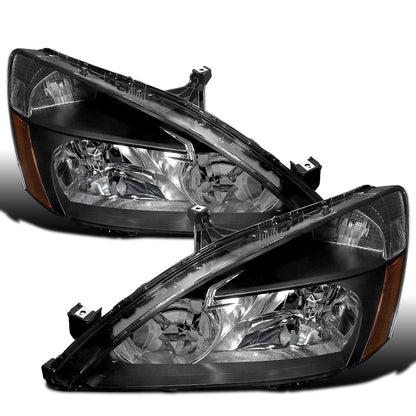 Ronnin - Compatible con Honda Accord Sedán y Coupé 2003-2007 Juego de faros delanteros de repuesto | Negros