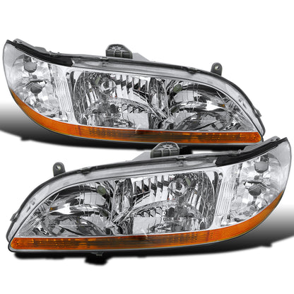 Ronnin - Compatible con Honda Accord Sedán Coupé 1998-2002 | Par de ensamblajes de faros de repuesto | Cromado