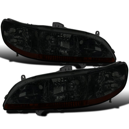 Ronnin - Compatible con Honda Accord Sedán Coupé 1998-2002 | Par de ensamblajes de faros de repuesto | Negro Ahumado