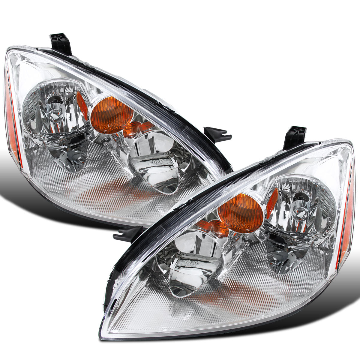 Ronnin - Fits 2002-2004 Nissan Altima Factory Replacement Halogen Headlights Assembly Pair | Chrome
