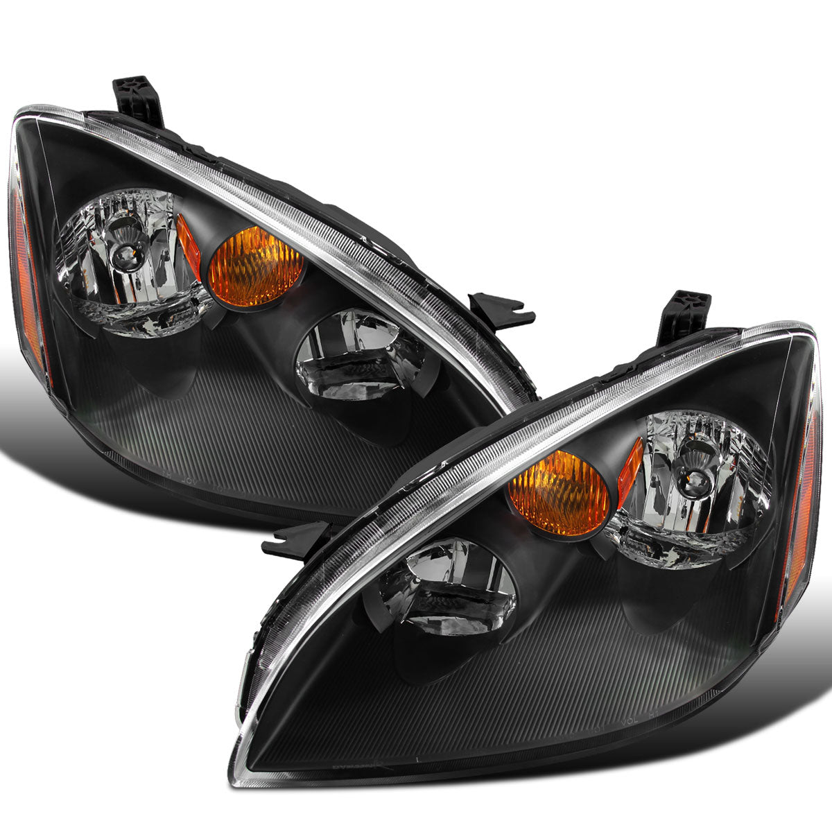 Ronnin - Compatible con Nissan Altima 2002-2004 | Par de faros delanteros halógenos de repuesto | Negros