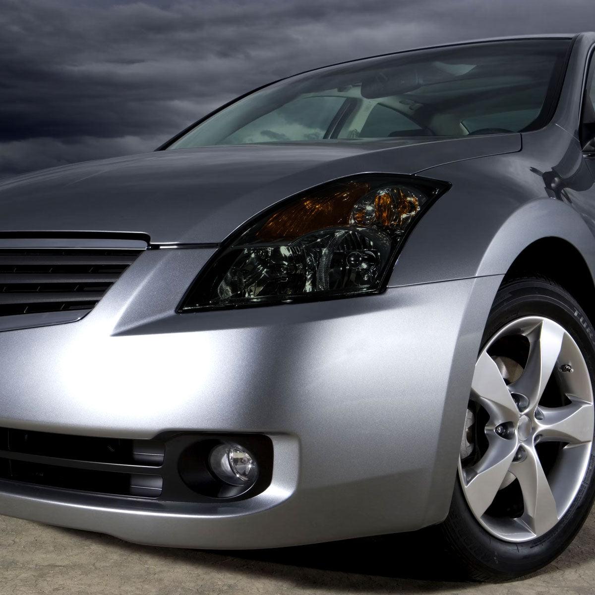 Ronnin - Compatible con Nissan Altima Sedán 2007-2009 Par de Conjuntos de Faros Delanteros Halógenos de Repuesto | Ahumado