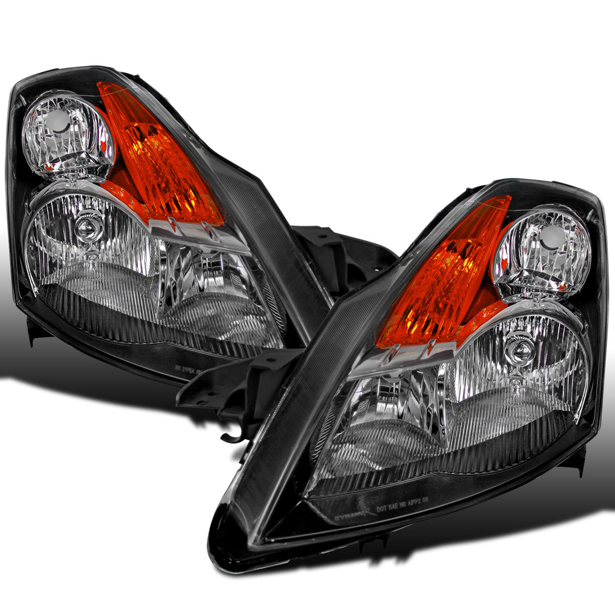 Ronnin - Compatible con Nissan Altima Sedan 2007-2009 | Par de faros halógenos de repuesto | Negro