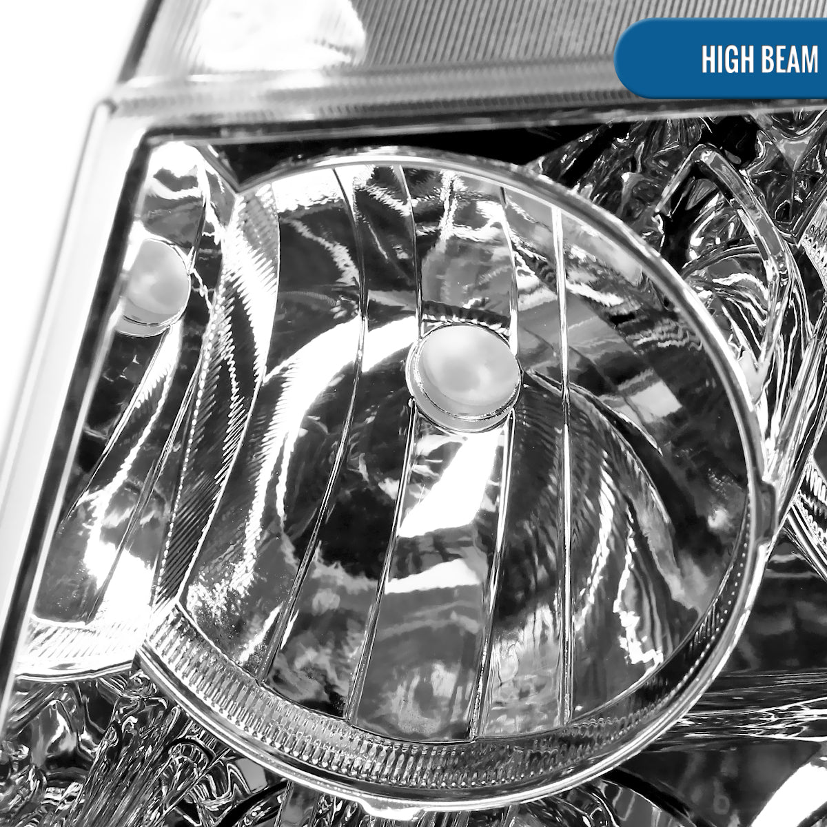 Ronnin - Fits 2007-2014 Chevy Avalanche Tahoe Suburban Factory Replacement Headlights  Assembly Pair | Chrome