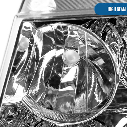 Ronnin - Fits 2007-2014 Chevy Avalanche Tahoe Suburban Factory Replacement Headlights  Assembly Pair | Chrome