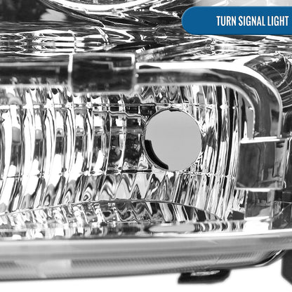 Ronnin - Fits 2007-2014 Chevy Avalanche Tahoe Suburban Factory Replacement Headlights  Assembly Pair | Chrome