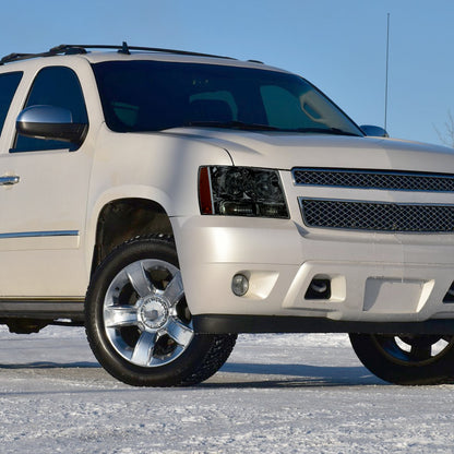 Ronnin - Fits 2007-2014 Chevy Avalanche Tahoe Suburban Factory Replacement Headlights  Assembly Pair | Smoke