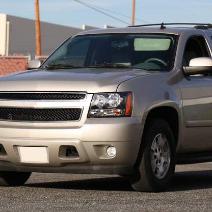 Ronnin - Fits 2007-2014 Chevy Avalanche Tahoe Suburban Factory Replacement Headlights  Assembly Pair | Black