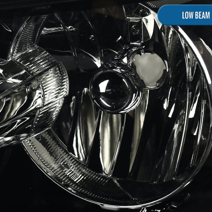 Ronnin - Fits 2007-2014 Chevy Avalanche Tahoe Suburban Factory Replacement Headlights  Assembly Pair | Black Smoke