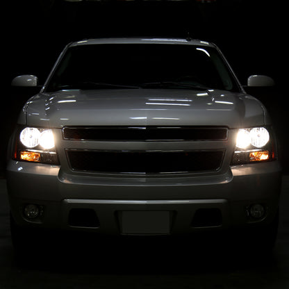 Ronnin - Fits 2007-2014 Chevy Avalanche Tahoe Suburban Factory Replacement Headlights  Assembly Pair | Black Smoke