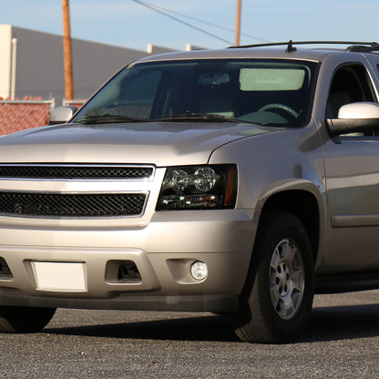 Ronnin - Fits 2007-2014 Chevy Avalanche Tahoe Suburban Factory Replacement Headlights  Assembly Pair | Black Smoke