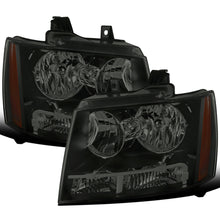 Ronnin - Fits 2007-2014 Chevy Avalanche Tahoe Suburban Factory Replacement Headlights  Assembly Pair | Black Smoke