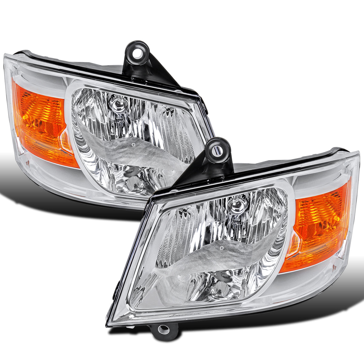 Ronnin - Compatible con Dodge Grand Caravan 2008-2010 Juego de faros delanteros de repuesto | Cromado
