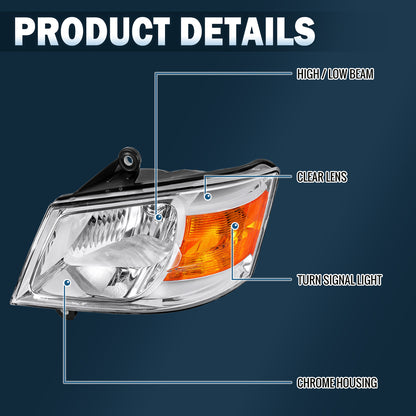2008-2010 Dodge Grand Caravan  Replacement Headlights Assembly Driver Side | Chrome