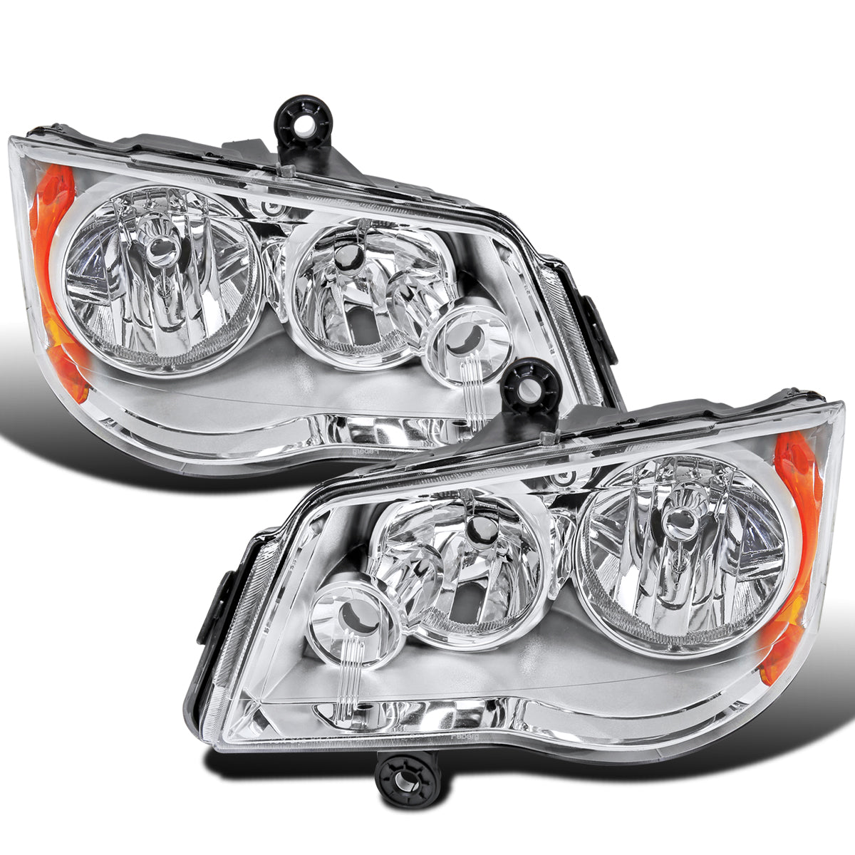 Ronnin - Compatible con Dodge Grand Caravan, Chrysler Town & Country 2011-2018 | Par de faros de repuesto de fábrica | Cromado