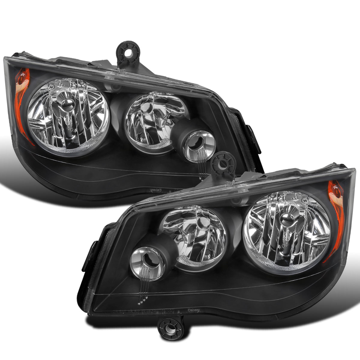 Ronnin - Compatible con Dodge Grand Caravan y Chrysler Town & Country 2011-2018 | Par de faros delanteros de repuesto | Negros