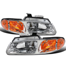 Ronnin - Compatible con Dodge Caravan, Plymouth Voyager, Chrysler Town & Country, Chrysler Voyager (Minivan) de 1996-2000. Par de faros delanteros de repuesto de fábrica | Cromados