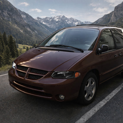 Ronnin - Compatible con Dodge Caravan 1996-2000, Plymouth Voyager, Chrysler Town & Country, Chrysler Voyager Minivan | Par de conjunto de faros de repuesto de fábrica | Negro