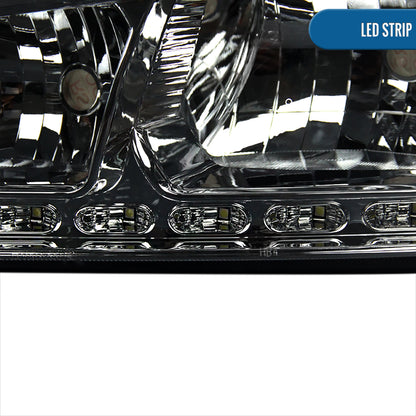 Ronnin - Fits 2006-2010 Dodge Charger Upgraded LED Running Lights Halogen Headlights Assembly Pair | Smoke