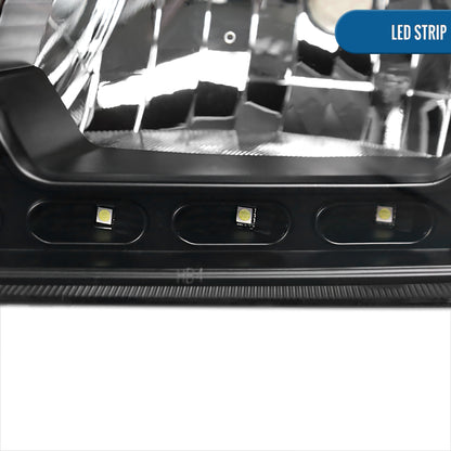 Ronnin - Fits 2006-2010 Dodge Charger Upgraded LED Running Lights Halogen Headlights Assembly Pair | Black