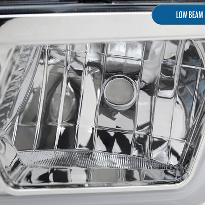 Ronnin - Fits 2006-2010 Dodge Charger Upgraded Replacement LED Tube Switchback Sequential Turn Signal Halogen Headlights Assembly Pair | Chrome